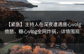 【紧急】主持人在深夜遭遇唐心volg愤怒，糖心vlog全网炸锅，详情围观