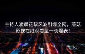 主持人凌晨花絮风波引爆全网，蘑菇影视在线观看量一夜爆表！