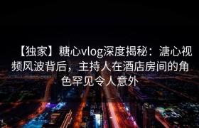 【独家】糖心vlog深度揭秘：溏心视频风波背后，主持人在酒店房间的角色罕见令人意外