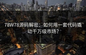 78W78源码解密：如何用一套代码撬动千万级市场？