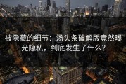 被隐藏的细节：汤头条破解版竟然曝光隐私，到底发生了什么？