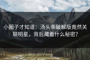 小圈子才知道：汤头条破解版竟然关联明星，背后藏着什么秘密？