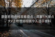 蘑菇影视在线观看盘点：花絮5大爆点，大V上榜理由彻底令人出乎意料