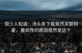 很少人知道：汤头条下载竟然关联明星，被疯传的原因竟然是这个