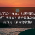我对比了30个样本：51视频网站的“顺畅感”从哪来？背后是体验差异在起作用（看完你就懂）