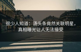 很少人知道：汤头条竟然关联明星，真相曝光让人无法接受