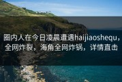 圈内人在今日凌晨遭遇haijiaoshequ，全网炸裂，海角全网炸锅，详情直击