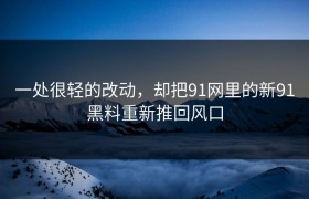 一处很轻的改动，却把91网里的新91黑料重新推回风口
