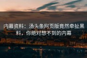 内幕资料：汤头条网页版竟然牵扯黑料，你绝对想不到的内幕