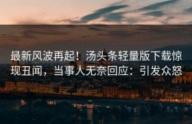 最新风波再起！汤头条轻量版下载惊现丑闻，当事人无奈回应：引发众怒