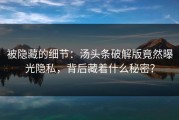 被隐藏的细节：汤头条破解版竟然曝光隐私，背后藏着什么秘密？