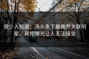 很少人知道：汤头条下载竟然关联明星，真相曝光让人无法接受