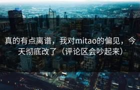 真的有点离谱，我对mitao的偏见，今天彻底改了（评论区会吵起来）