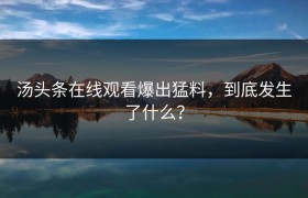 汤头条在线观看爆出猛料，到底发生了什么？