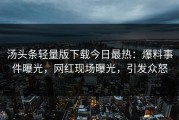 汤头条轻量版下载今日最热：爆料事件曝光，网红现场曝光，引发众怒