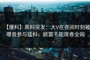 【爆料】黑料突发：大V在夜间时刻被曝曾参与猛料，欲罢不能席卷全网
