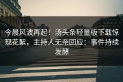 今晨风波再起！汤头条轻量版下载惊现花絮，主持人无奈回应：事件持续发酵